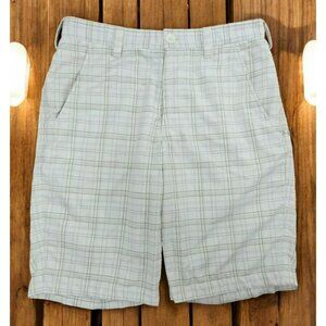 Under Armour Mens White Lightweight Plaid Golf Shorts 32